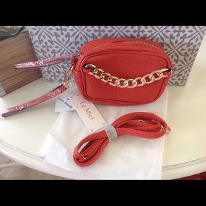 NWT!! LE MIEL MINI CROSS BODY AND WRISTLET